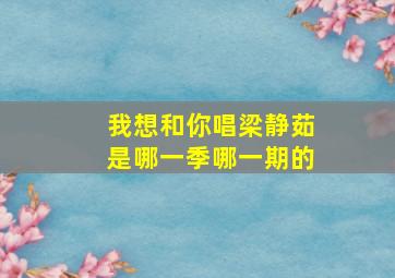 我想和你唱梁静茹是哪一季哪一期的