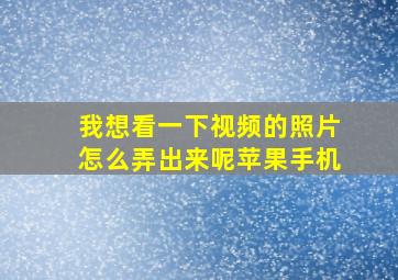 我想看一下视频的照片怎么弄出来呢苹果手机