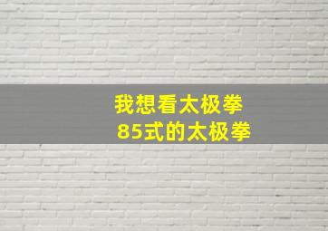 我想看太极拳85式的太极拳