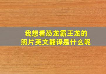 我想看恐龙霸王龙的照片英文翻译是什么呢