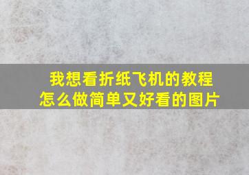 我想看折纸飞机的教程怎么做简单又好看的图片