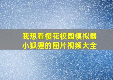 我想看樱花校园模拟器小狐狸的图片视频大全