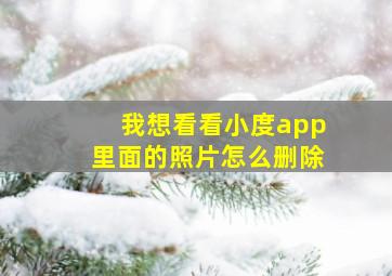 我想看看小度app里面的照片怎么删除