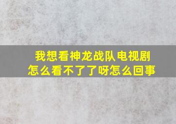 我想看神龙战队电视剧怎么看不了了呀怎么回事