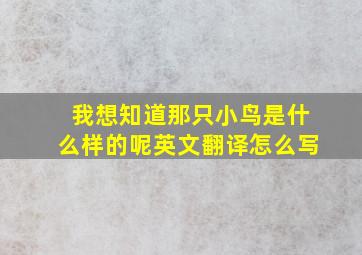 我想知道那只小鸟是什么样的呢英文翻译怎么写