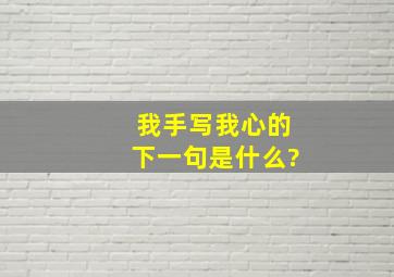 我手写我心的下一句是什么?