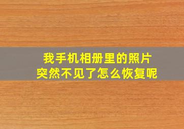 我手机相册里的照片突然不见了怎么恢复呢