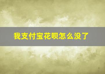 我支付宝花呗怎么没了