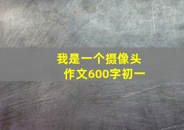 我是一个摄像头作文600字初一