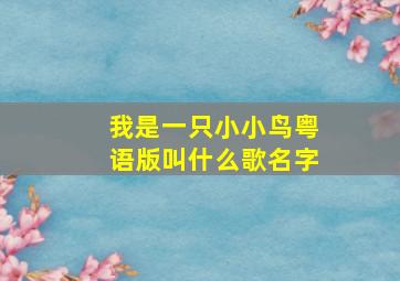 我是一只小小鸟粤语版叫什么歌名字