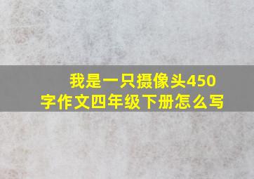 我是一只摄像头450字作文四年级下册怎么写