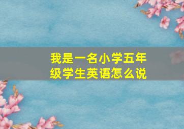 我是一名小学五年级学生英语怎么说