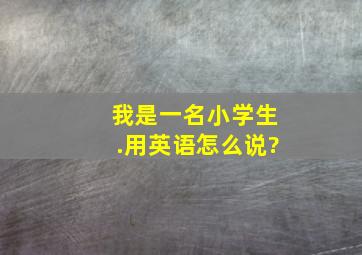 我是一名小学生.用英语怎么说?