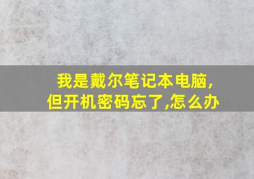 我是戴尔笔记本电脑,但开机密码忘了,怎么办