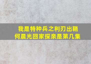 我是特种兵之利刃出鞘何晨光回家探亲是第几集