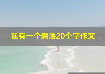 我有一个想法20个字作文