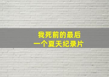 我死前的最后一个夏天纪录片