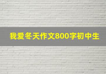 我爱冬天作文800字初中生