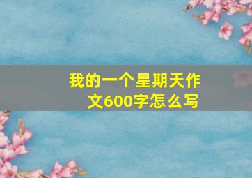 我的一个星期天作文600字怎么写