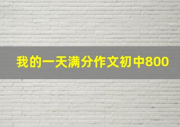 我的一天满分作文初中800