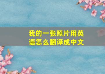 我的一张照片用英语怎么翻译成中文