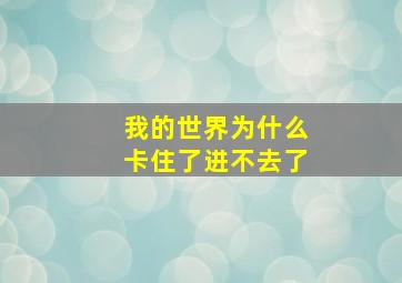 我的世界为什么卡住了进不去了