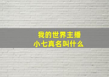 我的世界主播小七真名叫什么