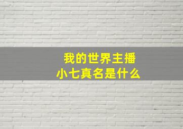 我的世界主播小七真名是什么