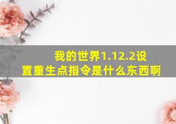 我的世界1.12.2设置重生点指令是什么东西啊