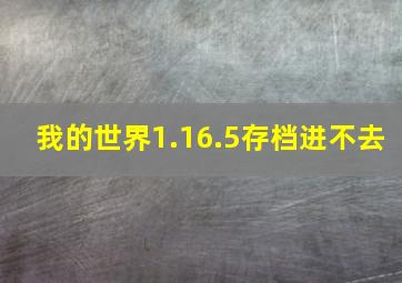 我的世界1.16.5存档进不去