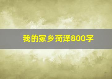 我的家乡菏泽800字