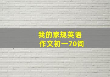 我的家规英语作文初一70词