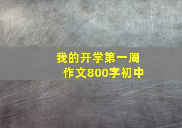 我的开学第一周作文800字初中