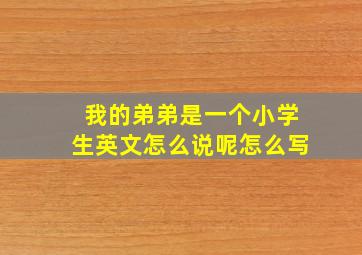 我的弟弟是一个小学生英文怎么说呢怎么写