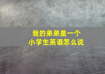 我的弟弟是一个小学生英语怎么说