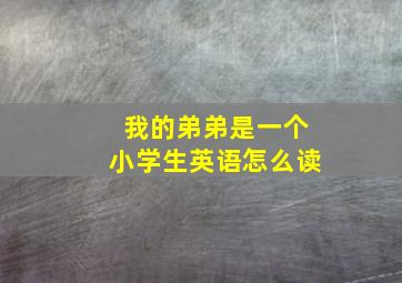 我的弟弟是一个小学生英语怎么读