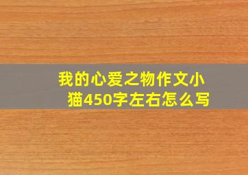 我的心爱之物作文小猫450字左右怎么写