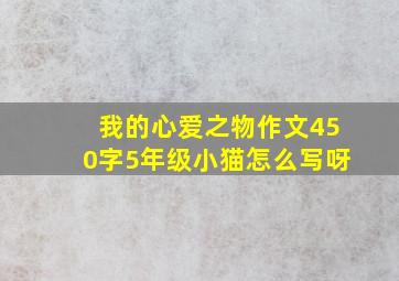 我的心爱之物作文450字5年级小猫怎么写呀