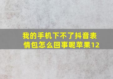 我的手机下不了抖音表情包怎么回事呢苹果12