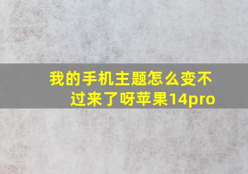 我的手机主题怎么变不过来了呀苹果14pro