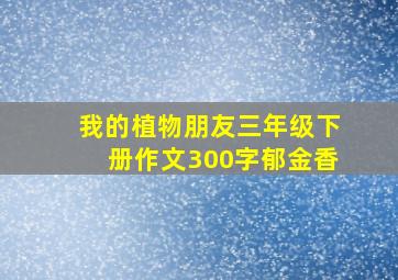 我的植物朋友三年级下册作文300字郁金香