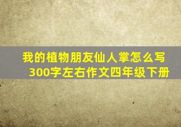 我的植物朋友仙人掌怎么写300字左右作文四年级下册