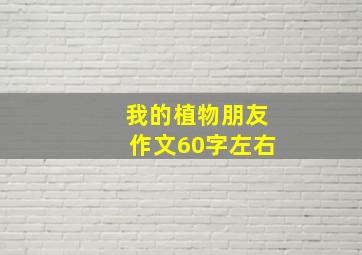 我的植物朋友作文60字左右