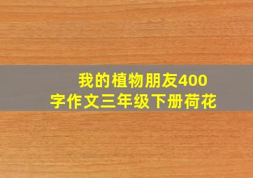 我的植物朋友400字作文三年级下册荷花