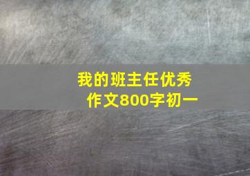 我的班主任优秀作文800字初一