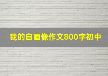 我的自画像作文800字初中