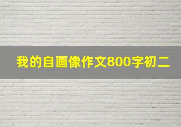 我的自画像作文800字初二