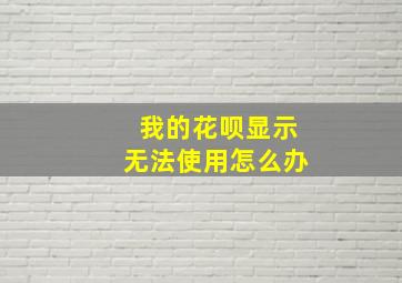 我的花呗显示无法使用怎么办