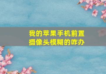 我的苹果手机前置摄像头模糊的咋办