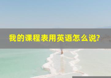 我的课程表用英语怎么说?